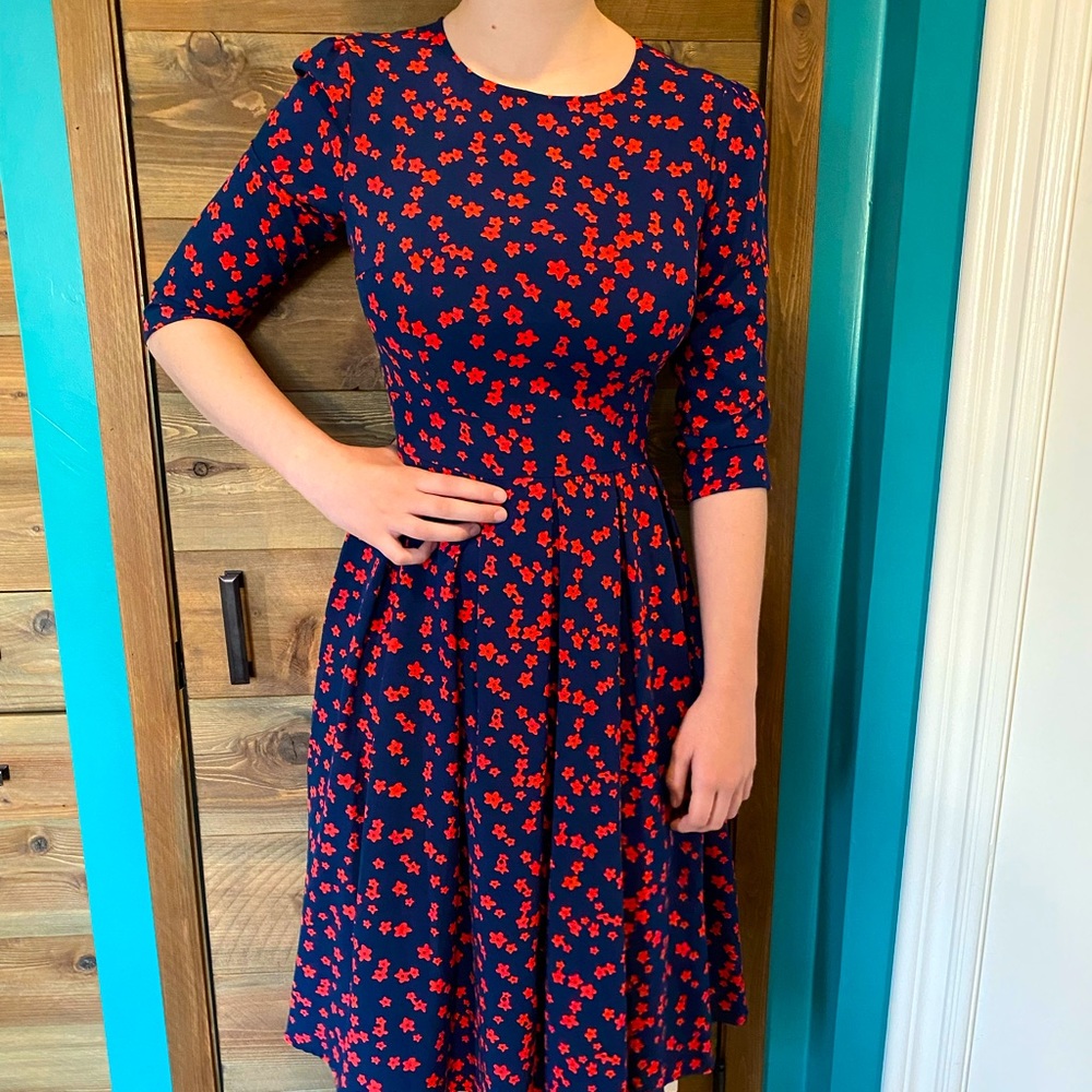 EZPopsy floral print navy and red dress